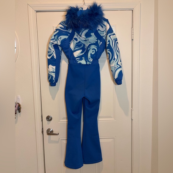 ASOS 4505 ski snow suit with blue swirl print size 0 - Picture 6 of 11